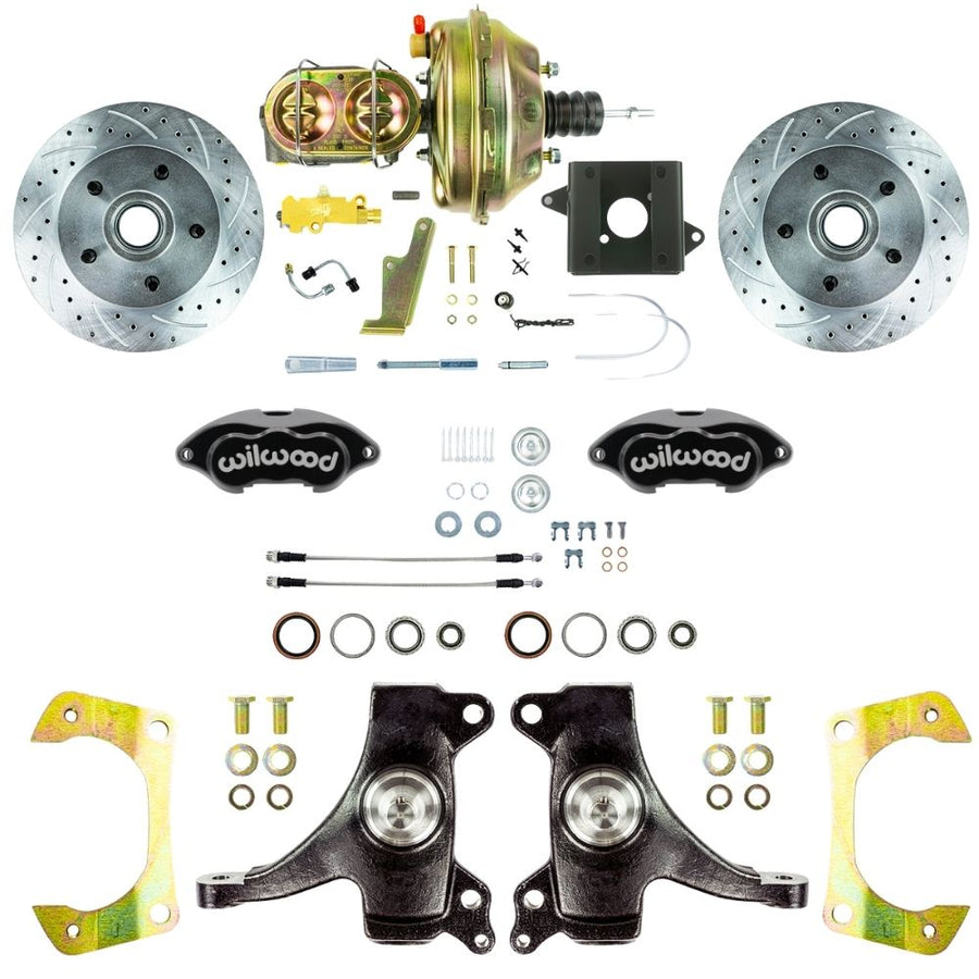 The Right Stuff 1960-62 Chevy/GMC Performance Series 2" Drop, Power Front Disc Brake Conversion with Black Wilwood Caliper - (TDC6015DBP)