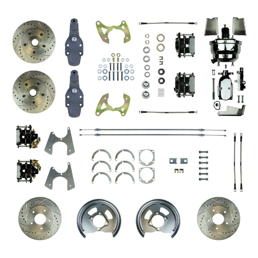 The Right Stuff 1965-70 Impala, 2" Drop, 8" Booster, Power 4-Wheel Disc Brake Conversion Kit - (FSC654DCDSX)
