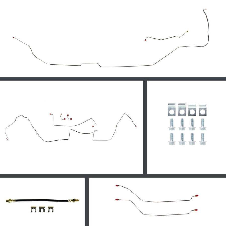 The Right Stuff 64-65 GM A-Body Pre-Bent Stainless Front Disc Conversion 4-Wheel Brake Line Kit - (ASP64H4)