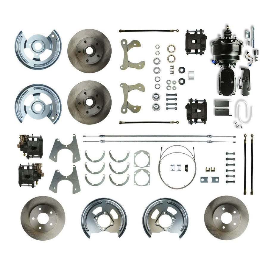 The Right Stuff 1958 Impala, 2" Drop, 8" Booster, 4-Wheel Power Disc Brake Conversion Kit - (FSC584DCCY)