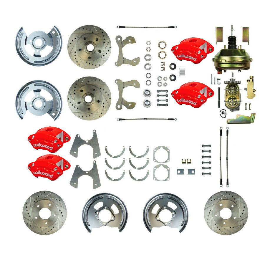 The Right Stuff 1955-58 Chevrolet Bel Air, 9" Booster, 4-Wheel Power Disc Brake Conversion Kit - (FSC564DCCZ)