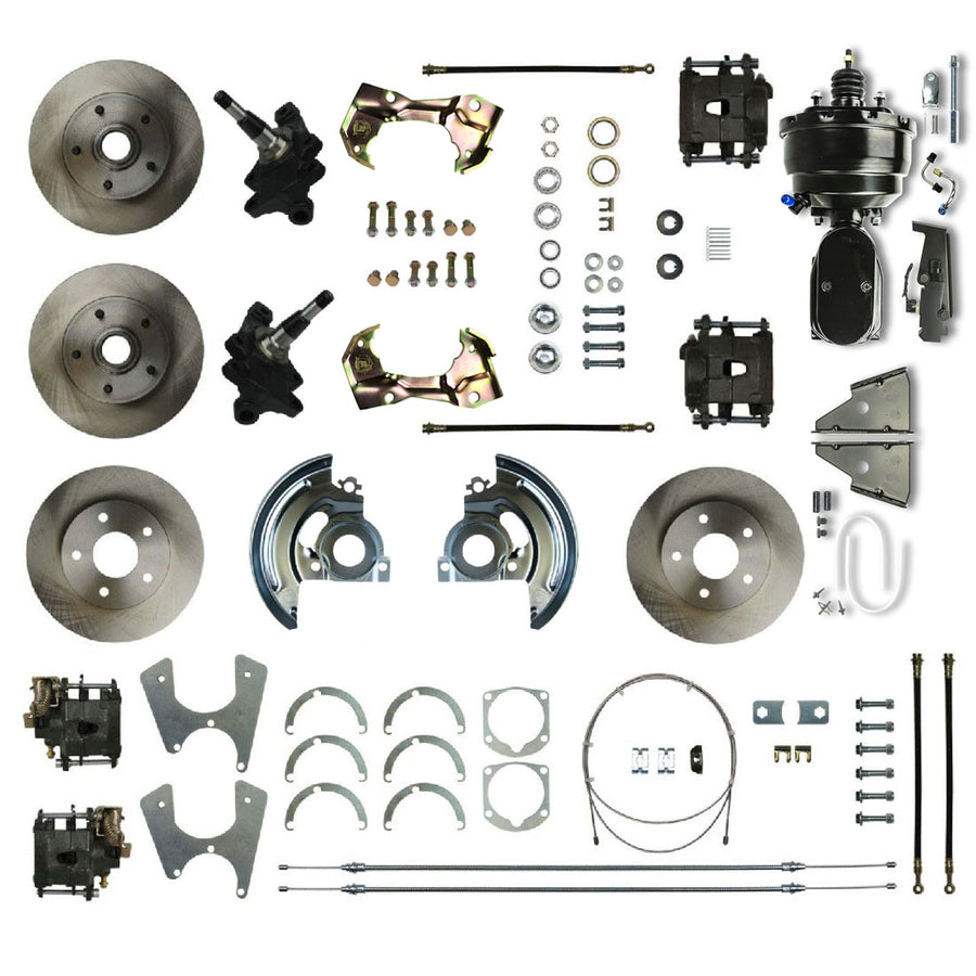 The Right Stuff 1967-74 GM A/F/X-Body, Staggered, 4- Wheel Power 2" Drop Disc Brake Conversion - (AFXDC45DY)
