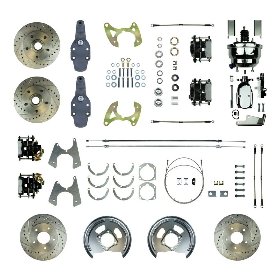 The Right Stuff 1958 Impala, 2" Drop, 9" Booster, 4-Wheel Power Disc Brake Conversion Kit - (FSC584DCDSX)