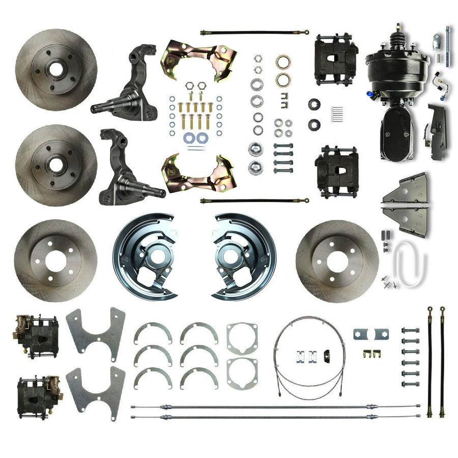The Right Stuff 1969-74 GM A/F/X-Body, Staggered Shock, 4-Wheel Power Disc Brake Conversion - (AFXDC45CY)