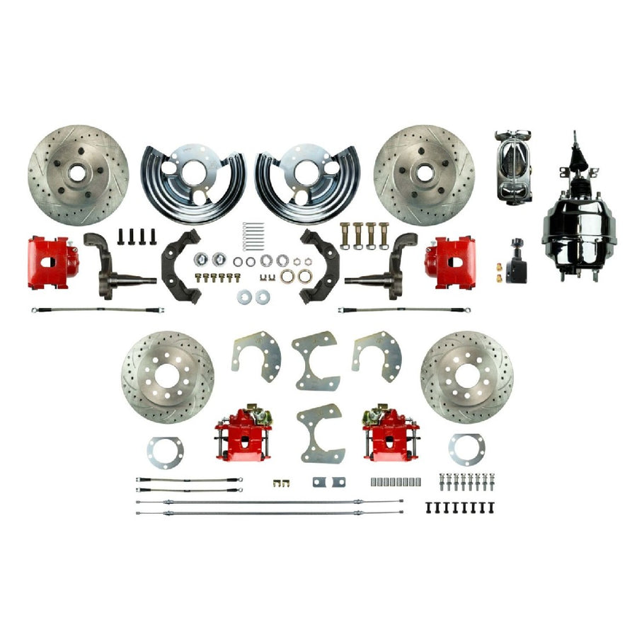 The Right Stuff 1965-72 Mopar B/E-Body, 8" Booster, 4-Wheel Power Disc Brake Conversion Kit - (MDC42DCZX)
