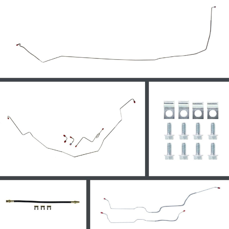 The Right Stuff 1967-68 Chevrolet Impala Pre-Bent, Power Front Disc Conversion Brake Line Kit - (BSP67H2)