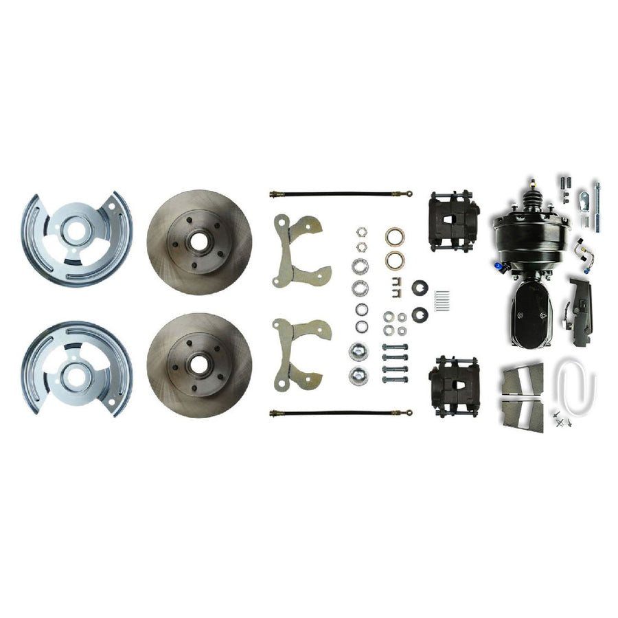 The Right Stuff 1959-64 Impala, 8" Black Booster, Power Front Disc Brake Conversion Kit - (FSC59DCCY)
