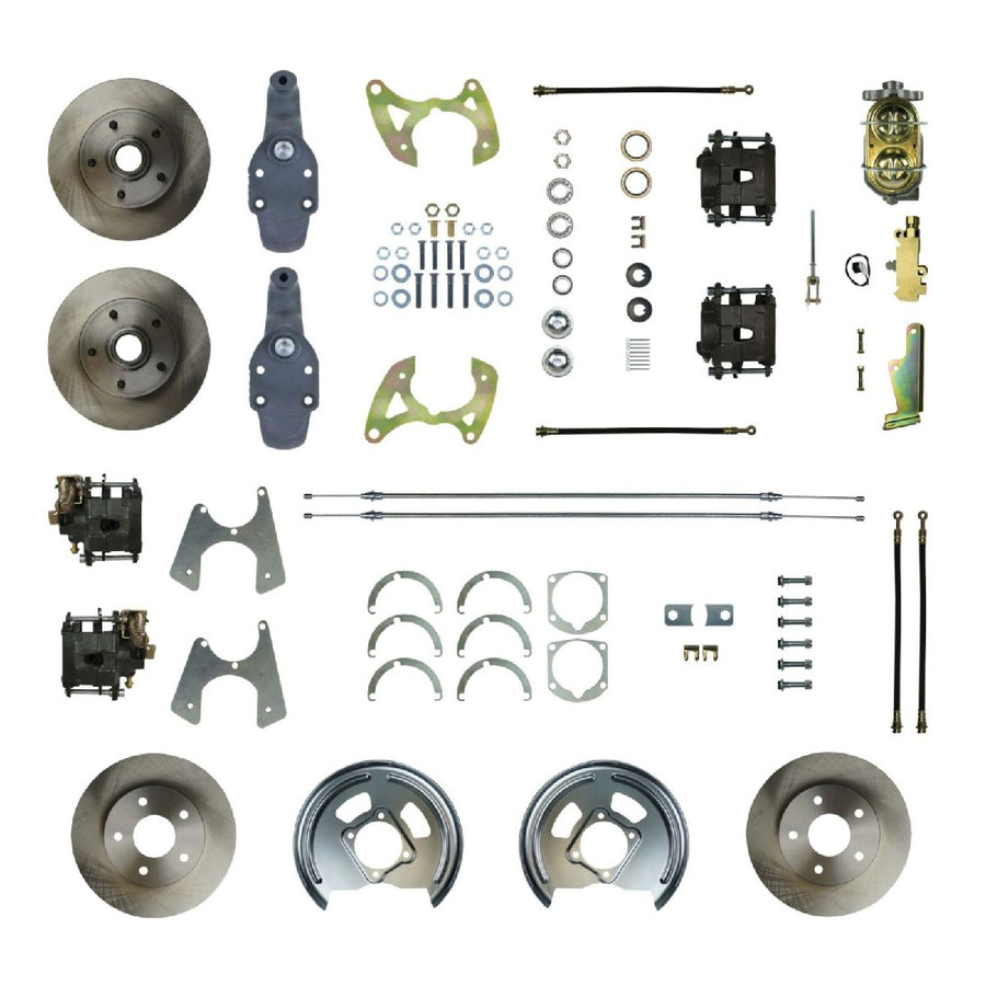 The Right Stuff 1965-68 Chevrolet Impala, 2" drop, Manual 4-Wheel Disc Brake Conversion Kit - (FSC654SDD)