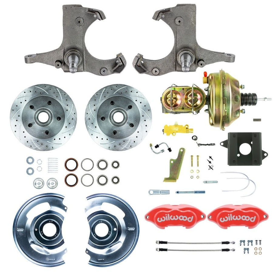 The Right Stuff 1960-62 Chevy/GMC Performance Series, Power Front Disc Brake Conversion Kit with Red Wilwood Calipers - (TDC6015ZP)