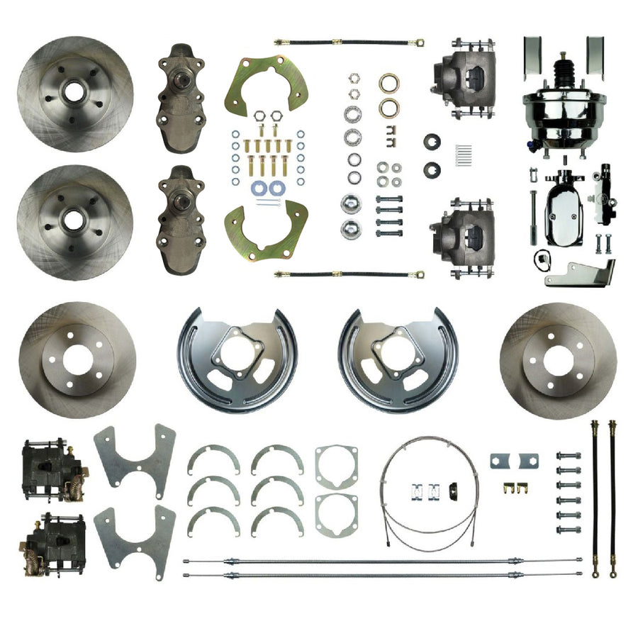 The Right Stuff 55-57 Chevrolet BelAir, Power 8" Booster 2" Drop 4-Wheel Disc Brake Conversion - (FSC554DCDX)