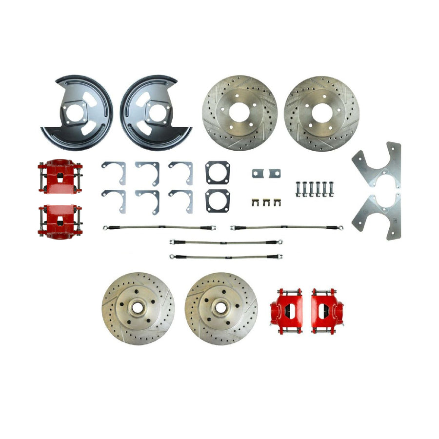 The Right Stuff 1973-77 GM A-Body Rear Brake Conversion Kit, W/Matching Front Rotors & Calipers - (A73RDM1Z)