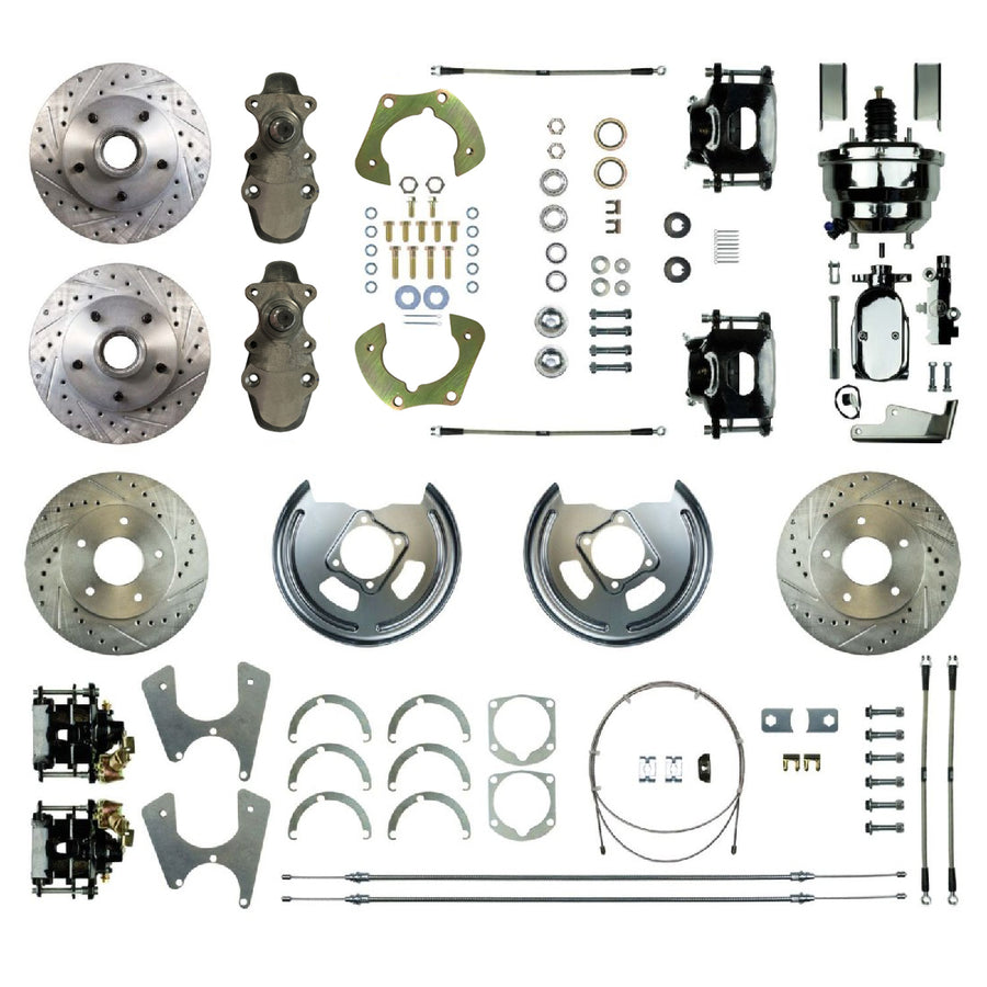 The Right Stuff 55-57 Chevrolet BelAir, Power 9" Booster 2" Drop 4-Wheel Disc Brake Conversion - (FSC554DCDSX)