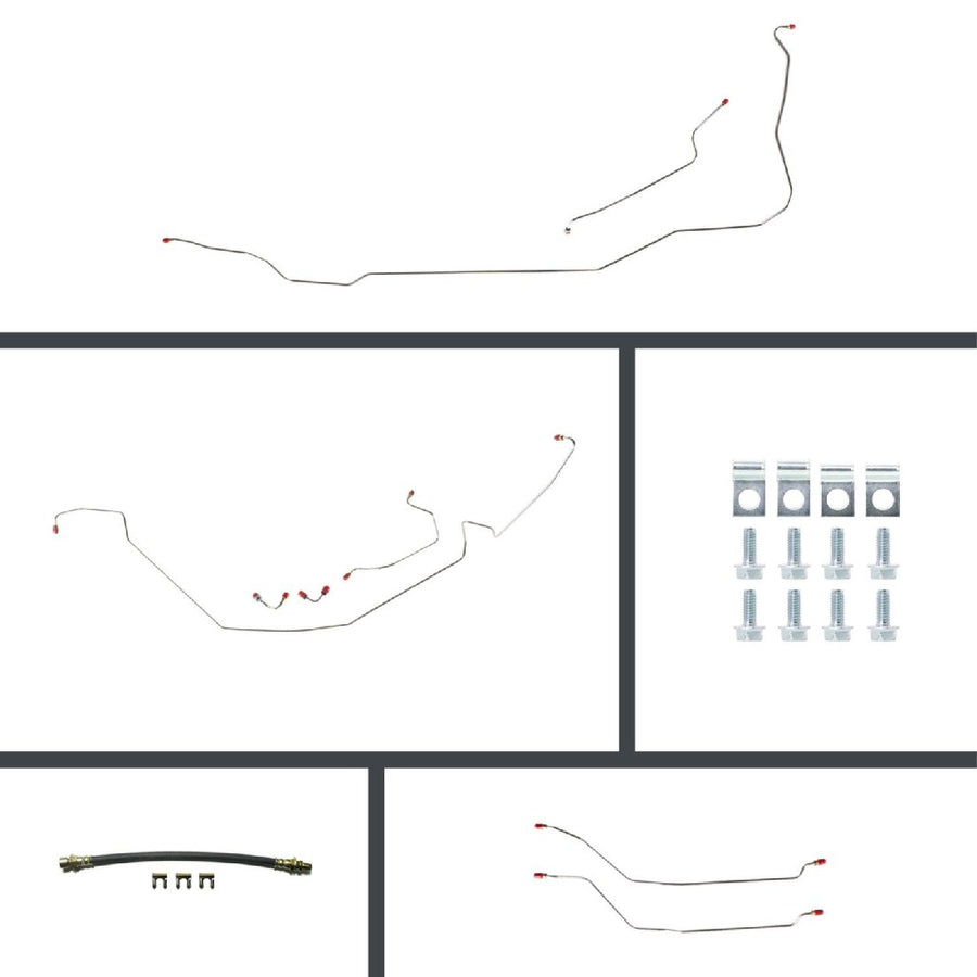 The Right Stuff 1964-67 Chevelle Convt, OE Steel 4-Wheel Manual Disc Conversion Brake Line Kit - (COM64C4)