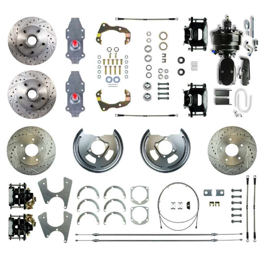 The Right Stuff 55-57 Chevrolet BelAir, Power 9" Booster 2" Drop 4-Wheel Disc Brake Conversion - (FSC554DCDSY)