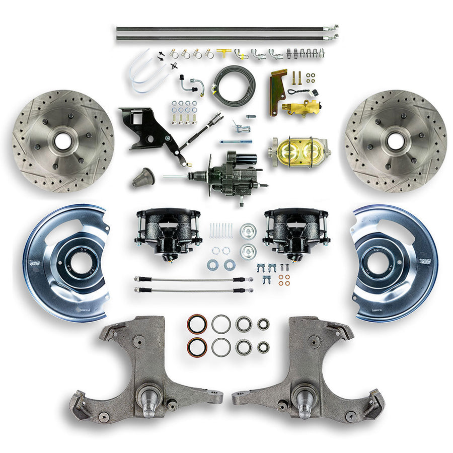 The Right Stuff 1967-70 GM C10/C15 Truck/Suburban 2WD, Power Hydraulic Brake Assist Disc Conv Blk Calipers - (THB6726B)
