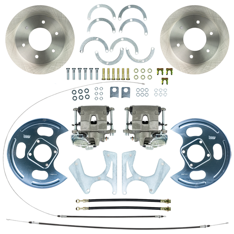 The Right Stuff 1963-1972 Chevy/GMC Truck Rear Disc Brake Conversion Kit, with Backing Plates and E-brake Cables, 6 Lug - (TRD4746)
