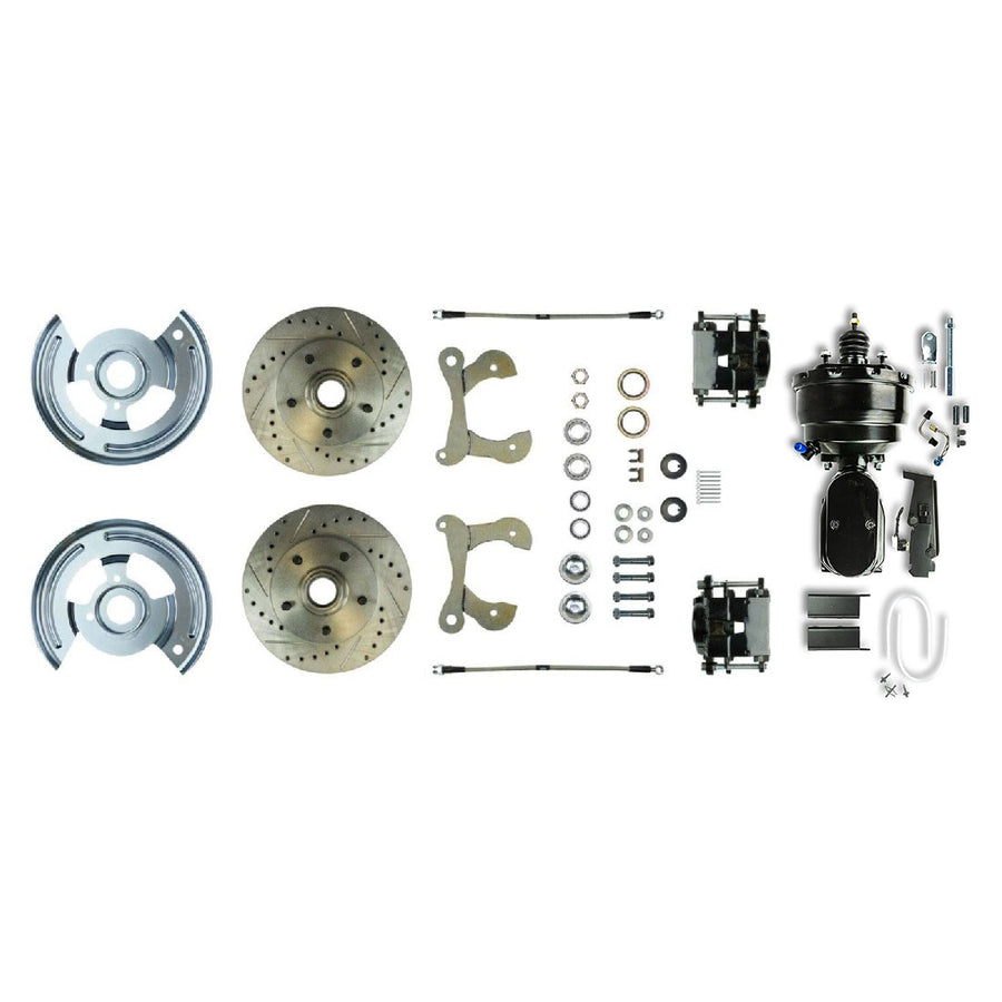 The Right Stuff 1958 Chevrolet Impala, 8" Dual Booster, Power Front Disc Brake Conversion Kit - (FSC58DCCSY)