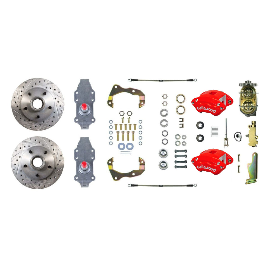 The Right Stuff 1955-58 Chevrolet Bel Air, 2" Drop, 4-Wheel Manual Disc Brake Conversion Kit - (FSC56SDDZ)