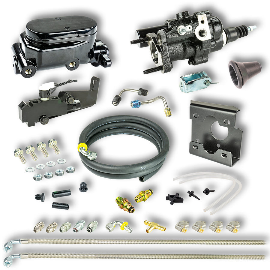 The Right Stuff 67-72 GM/GMC C/K Truck, Black Hydro Boost Upper Kit, Disc/Disc Low Rise Bracket - (BHB675672)