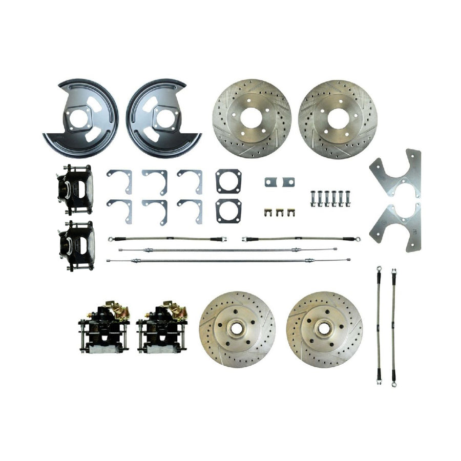 The Right Stuff 1979-81 Camaro, 4-Wheel W/Rear +2 Disc Brake Conversion Kit W/Black Calipers - (F79RD07S)