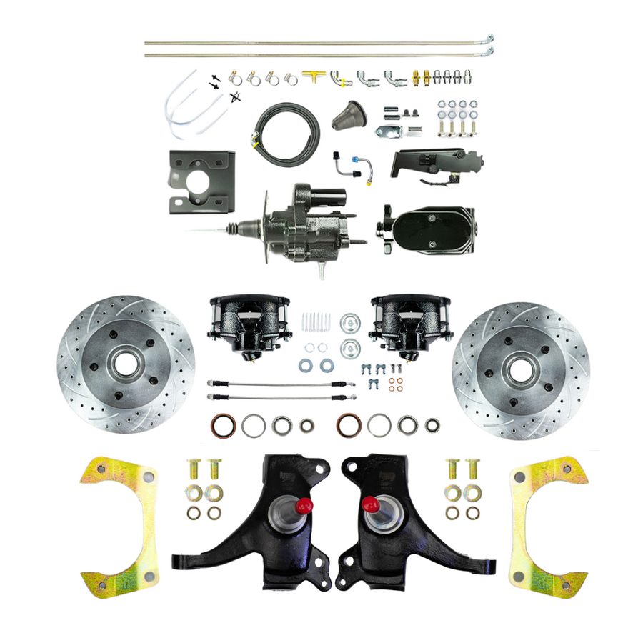 The Right Stuff 71-72 GM C10/C15 Truck/Sub 2" Drop Black Hydraulic Brake Assist Disc Brake Black Calipers - (THB7125DBY)