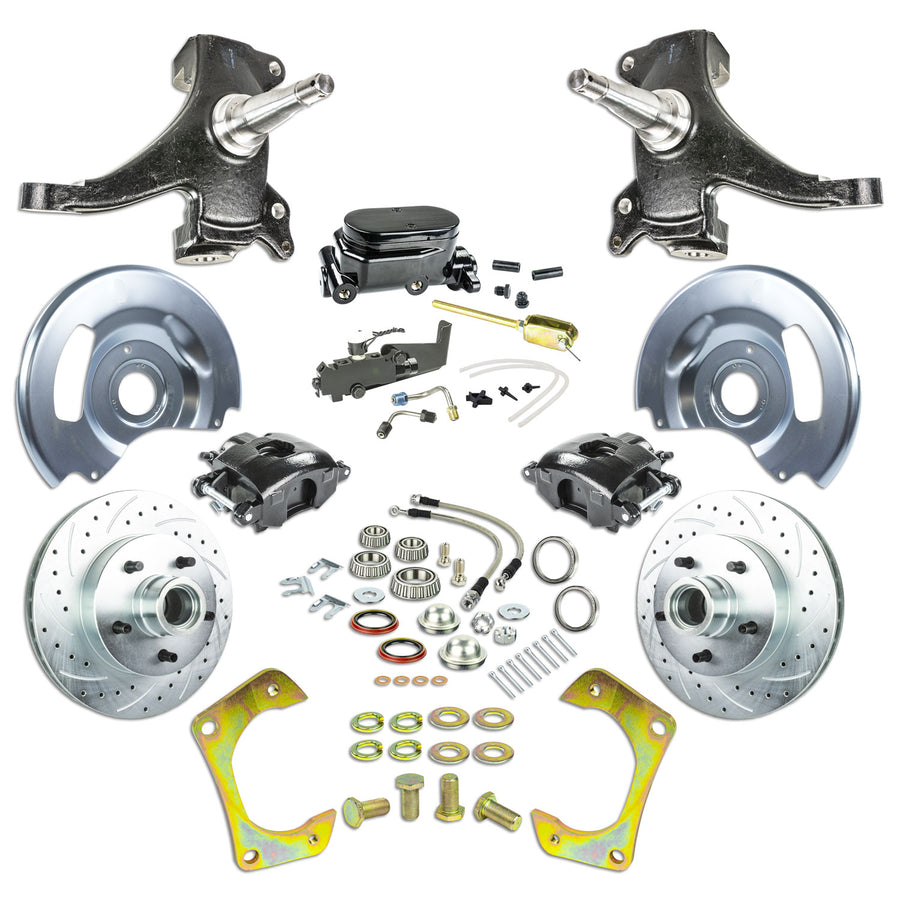 The Right Stuff 60-62 GM Truck & Sub, 2" Drop, Manual Front Disc Brakes Blk Calipers, Blk Upper - (TSD6015DBY)