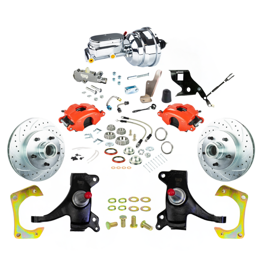 The Right Stuff 71-72 GM C10/15 Trk/Sub, 2" Drop, Pwr Front Disc Kit, Red Calipers, Chrome Upper - (TDC7125DZX)
