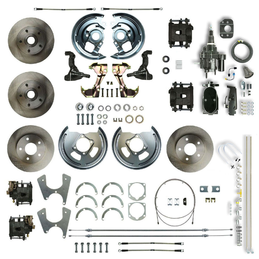 The Right Stuff 69-74 GM A/F/X-Body, Staggered Shock, 4-Wheel Black Hydraulic Brake Assist Disc Brake Conv - (AFXHB45CY)