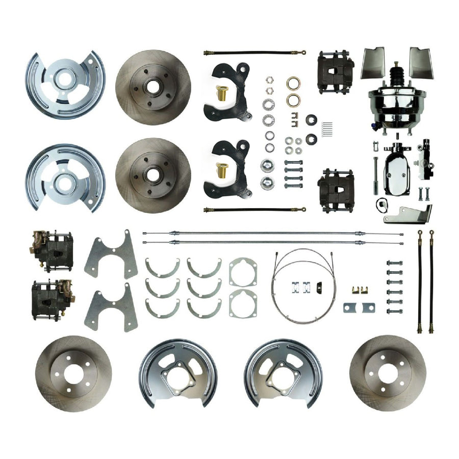 The Right Stuff 1958-64 Chevrolet Impala, 8" Booster, Power 4-Wheel Disc Brake Conversion Kit - (FSC594DCCX)