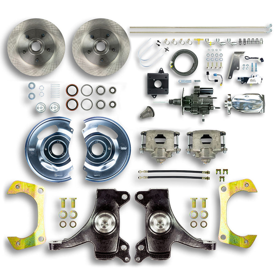 The Right Stuff 60-62 Chevy/GMC Truck/Suburban 2" Drop, Chrome Hydraulic Brake Assist Front Disc Brake Conv - (THB6015DX)
