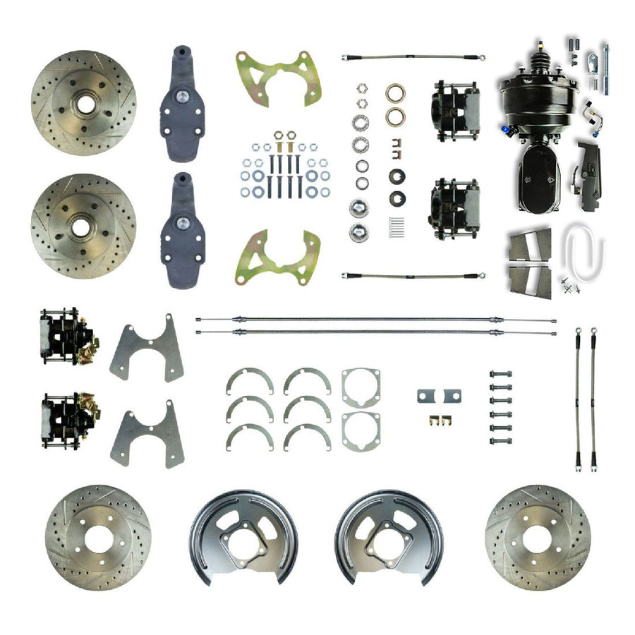 The Right Stuff 1965-70 Impala, 2" Drop, 8" Booster, Power 4-Wheel Disc Brake Conversion Kit - (FSC654DCDSY)