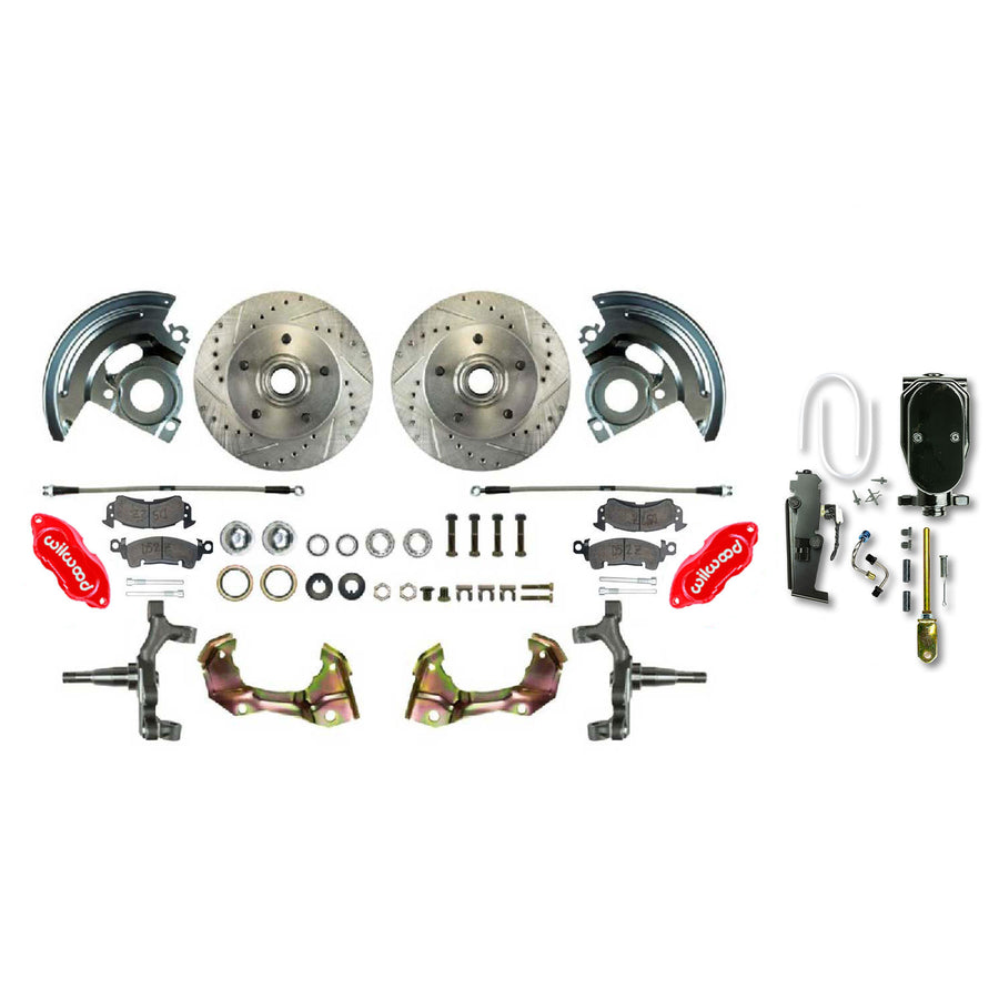 The Right Stuff 64-72 Chevelle/GM A-Body, 2" Drop, Big Brake Front Manual Disc Conversion Kit - (AFXSD32DZY)