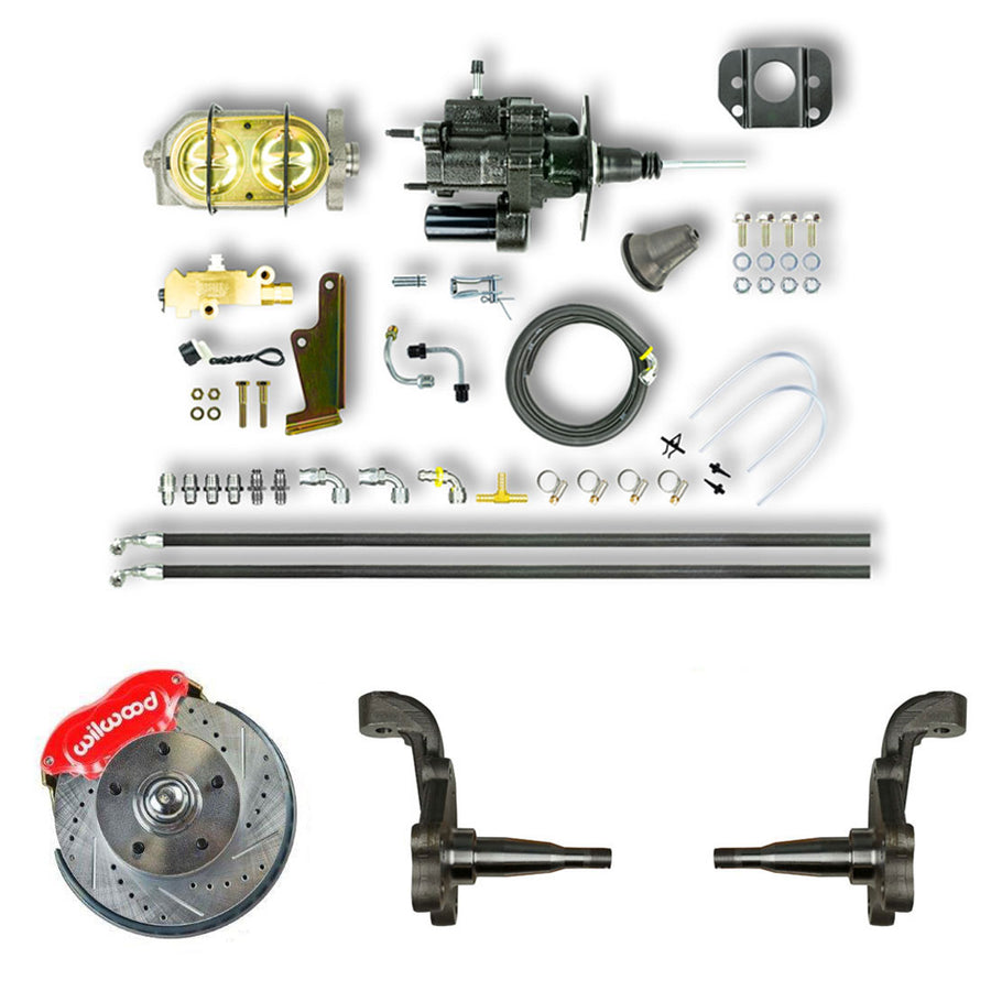The Right Stuff 1964-74 GM A/F/X Body,Front Hydraulic Brake Assist Disc Brake Conversion Red Calipers - (AFXHB32Z)