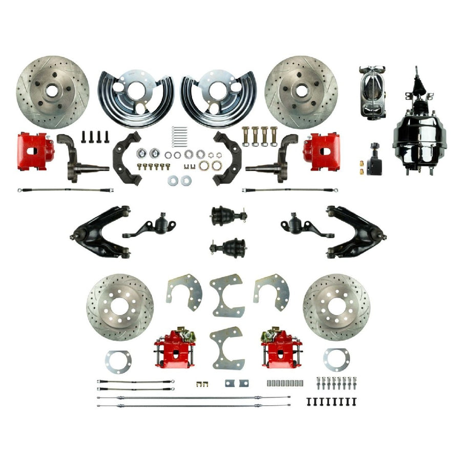 The Right Stuff 1965-76 Mopar A-Body, 8" Booster, 4-Wheel Power Disc Brake Conversion Kit - (MDC46DCZX)