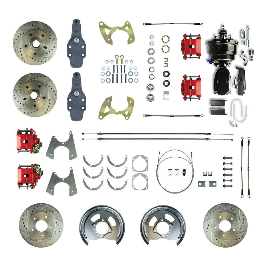 The Right Stuff 1958 Impala, 2" Drop, 9" Booster, 4-Wheel Power Disc Brake Conversion Kit - (FSC584DCDZY)