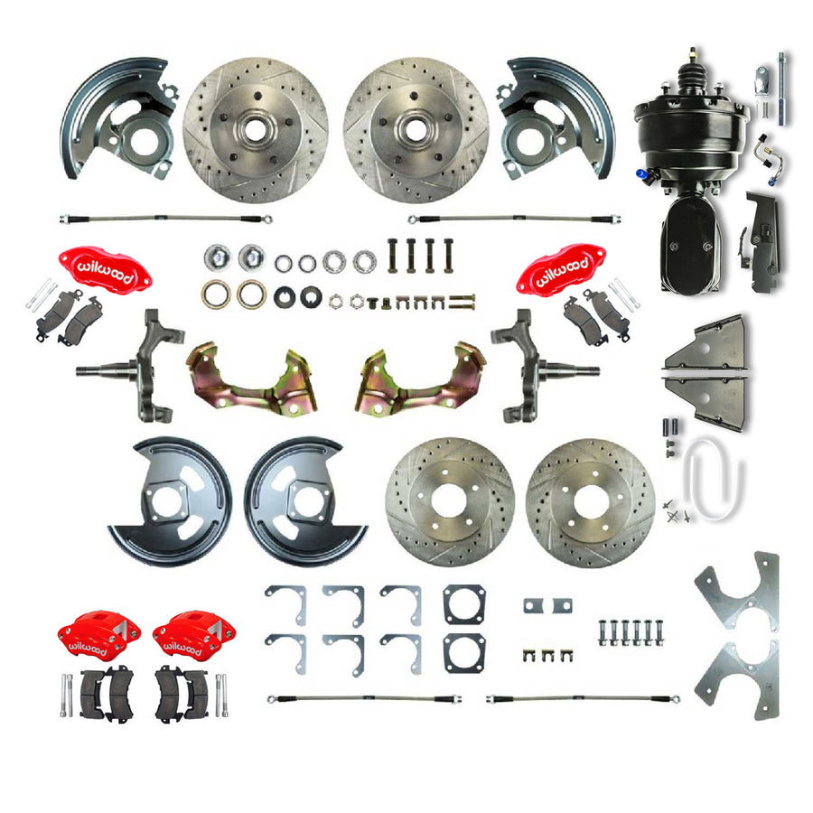 The Right Stuff 67-69 GM F-Body Non-Staggered 4 Wheel Power 2" Drop Disc Brake Conversion Kit - (AFXDC22DZY)