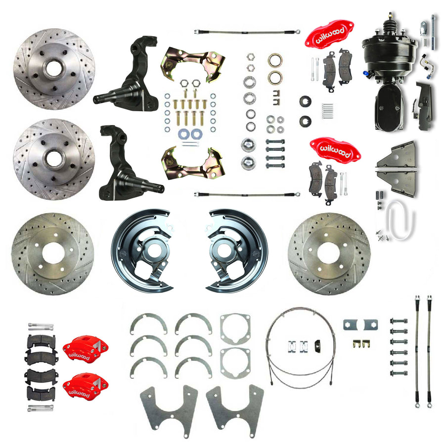 The Right Stuff 67-69 GM F-Body, Staggered, Power 8" Booster 4 Wheel Disc Brake Conversion - (AFXDC25CZY)