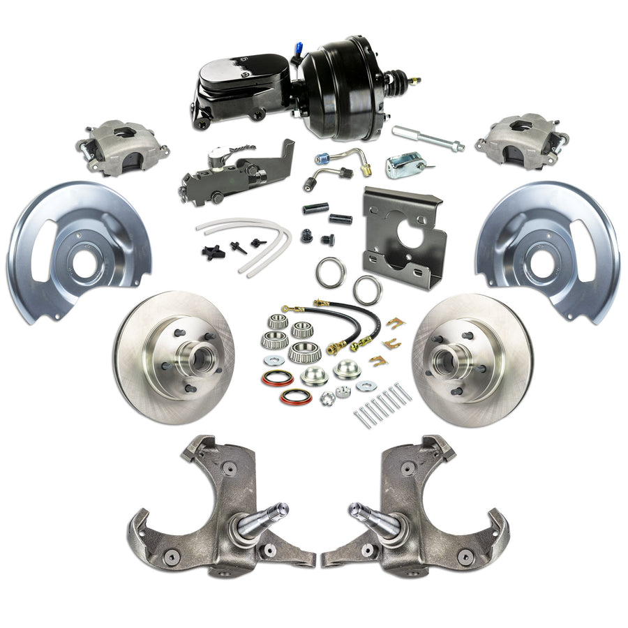 The Right Stuff 67-70 GM C10/C15 Truck/Suburban W/2WD, Power Front Disc Brake Kit, Black Upper 5x5 Bolt Pattern - (TDC6725Y)