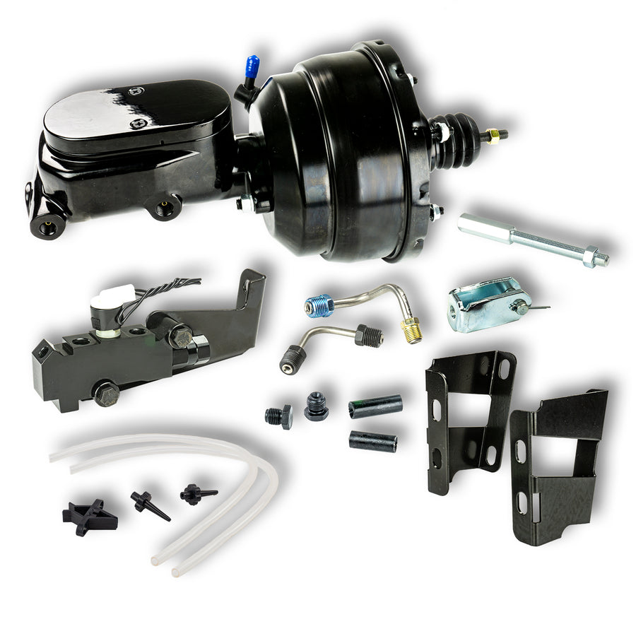 The Right Stuff 59-70 Chevy Bel Air/Impala w/ Disc/Disc, Black Booster Master Cylinder Combo Kit - (B84315672)