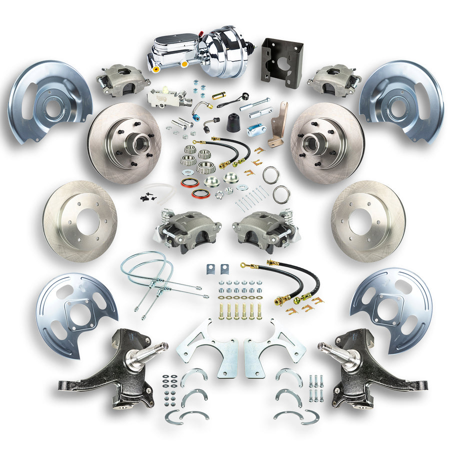 The Right Stuff 67-70 GM C10/C15 Truck/Suburban W/2WD, Power 4-Wheel Disc Brake Kit Chrome Upper 6x5.5 Bolt Pattern - (TDC6756X)