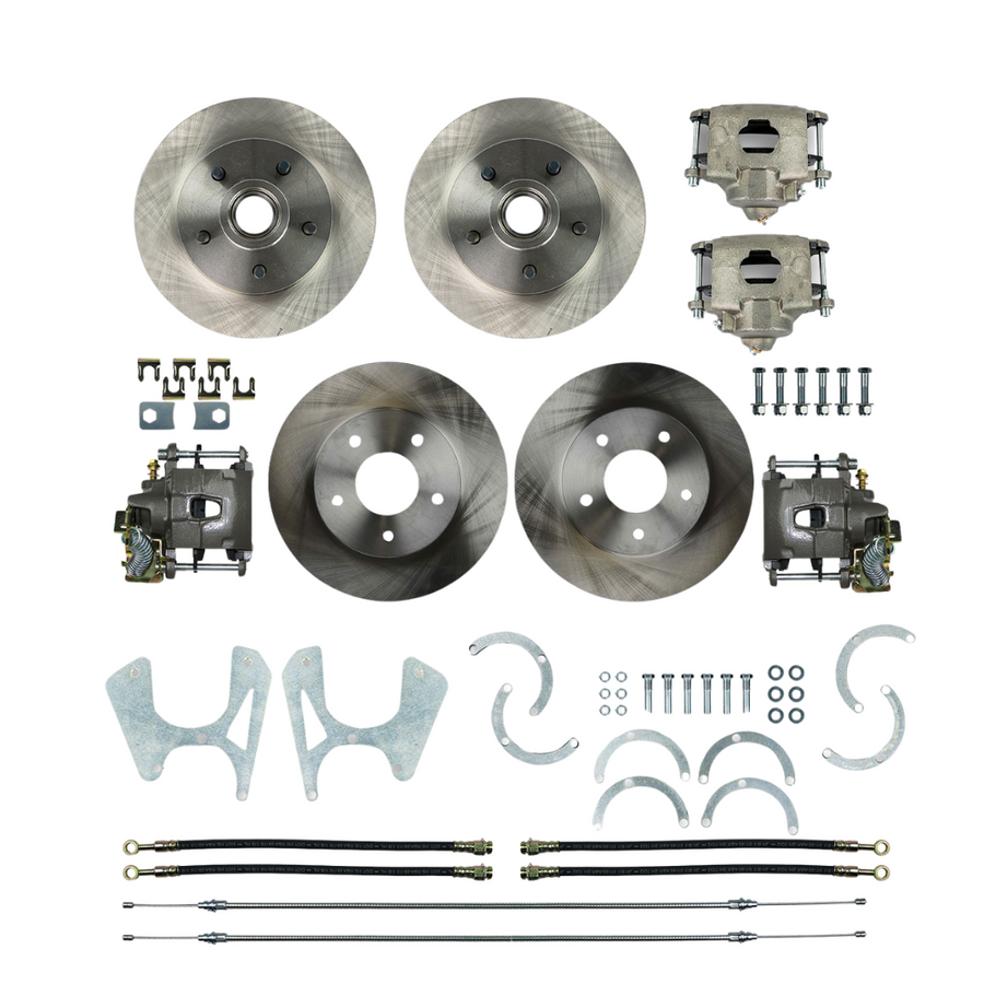 The Right Stuff 73-87 C10 Rear Disc Brake Conversion Kit w/Matching Front Rotors & Calipers - (T73DC05)