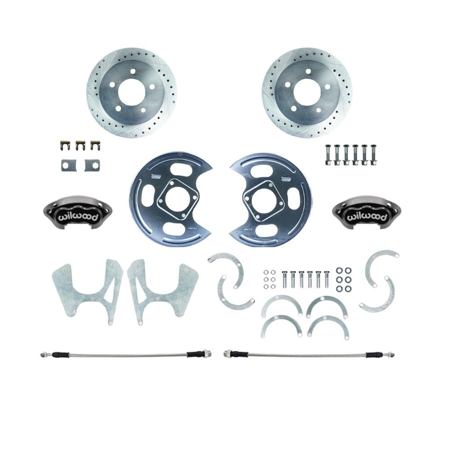 The Right Stuff 1963-1972 Chevy/GMC Truck Performance Series Rear Disc Brake Conversion Kit, with Black Wilwood Calipers, Drilled and Slotted Rotors, Backing Plates, 5 Lug - (TRD4745SP)