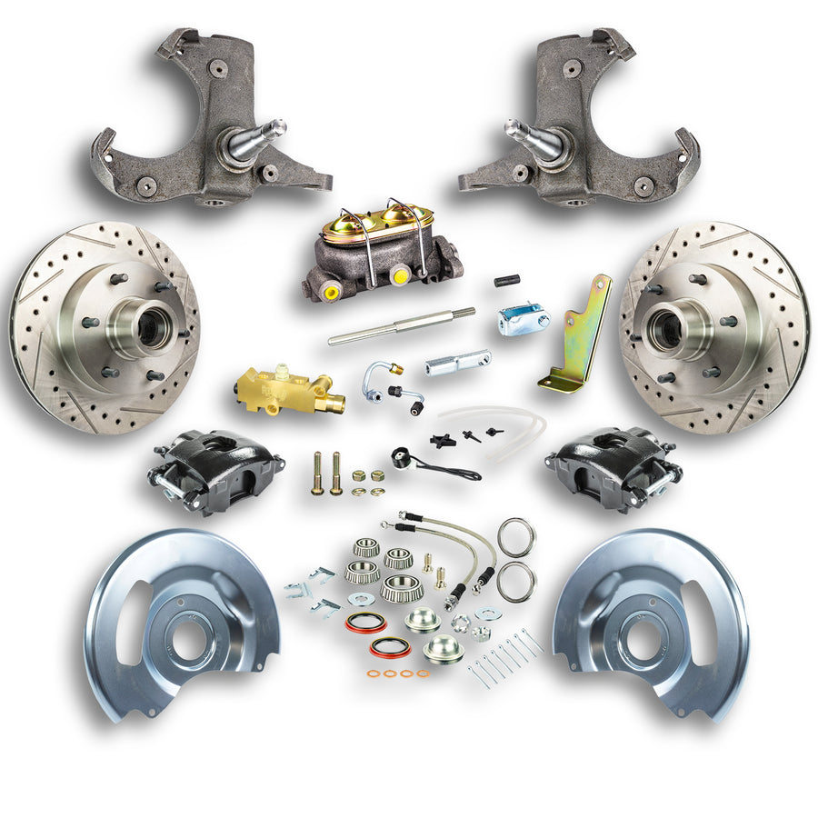 The Right Stuff 60-62 Chevrolet/GMC Truck & Suburban, Manual Front Disc Brake Kit Blk Calipers - (TSD6016B)