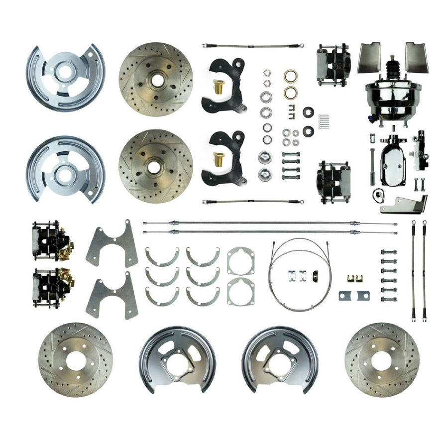 The Right Stuff 1958-64 Chevrolet Impala, 8" Booster, Power 4-Wheel Disc Brake Conversion Kit - (FSC594DCCSX)