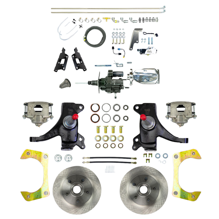 The Right Stuff 73-87 GM C10/C15 Truck/Suburban 2" Drop Chrome Power Hydraulic Brake Assist Disc Conversion - (THB7325DX)