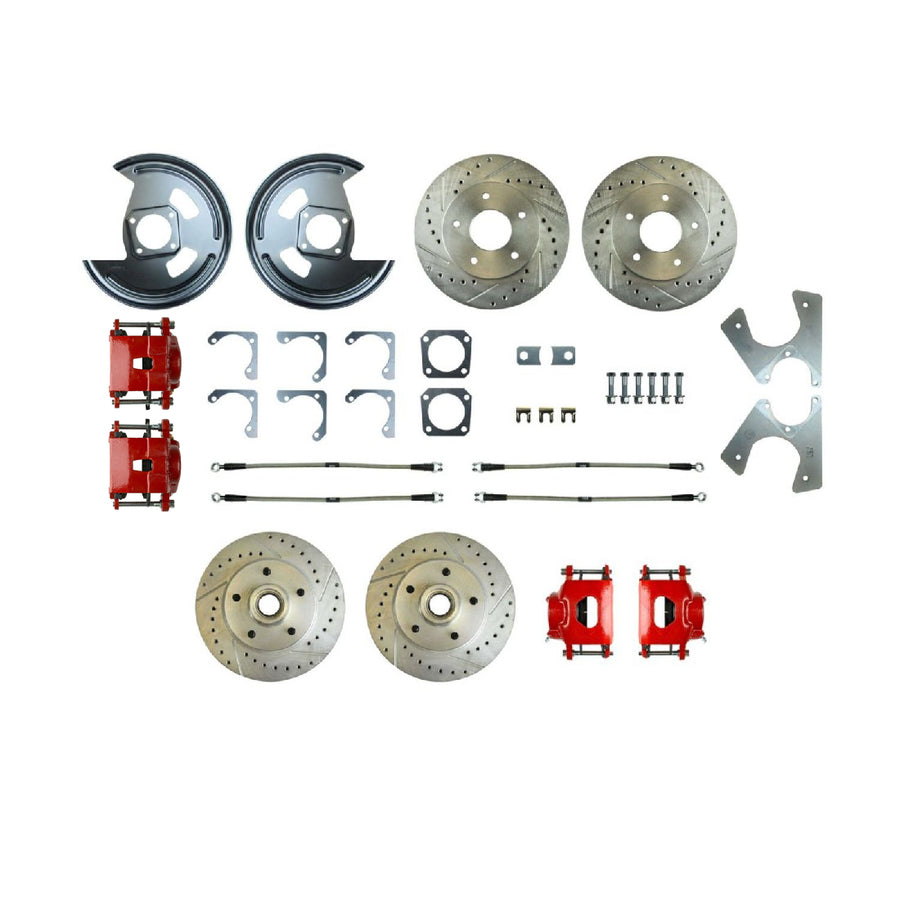 The Right Stuff 1969-72 GM A-Body Rear Brake Conversion Kit, W/Matching Front Rotors & Calipers - (A69RDM1Z)