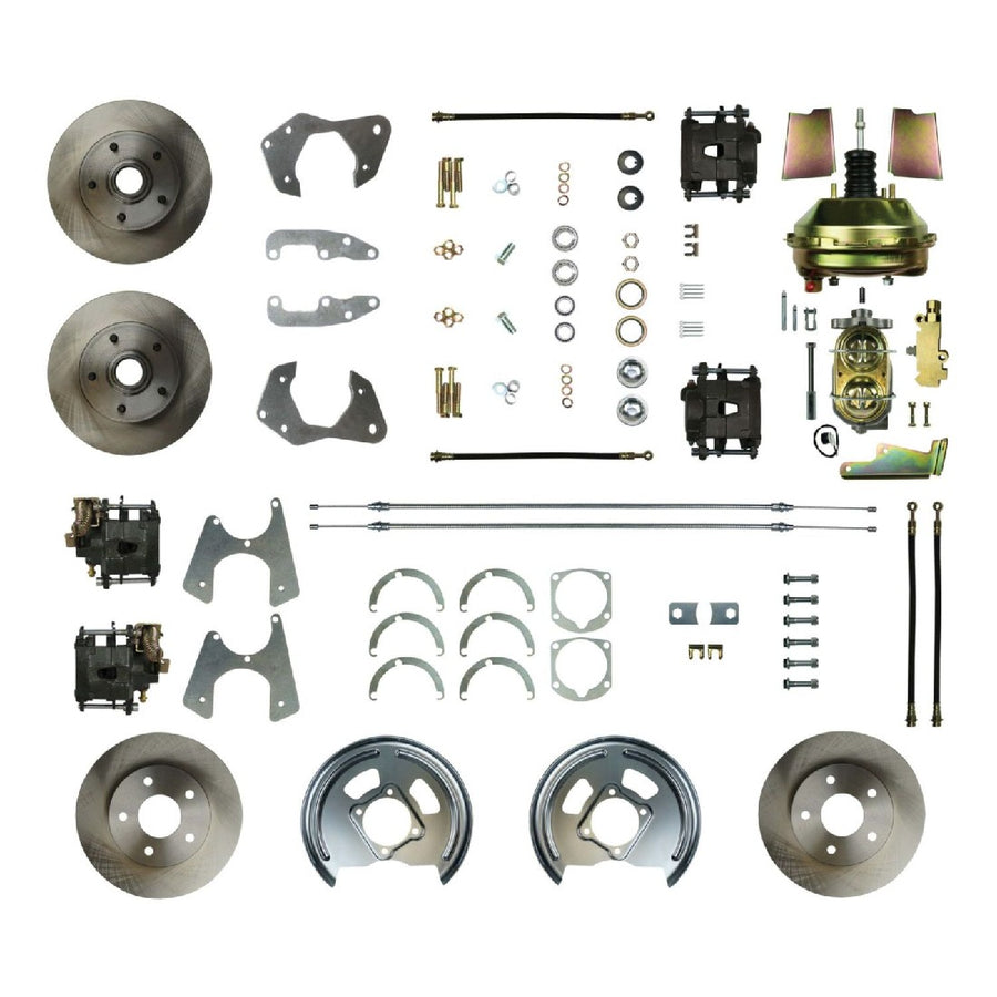 The Right Stuff 1965-68 Chevrolet Impala, 9" Booster, Power 4-Wheel Disc Brake Conversion Kit - (FSC654DCC)