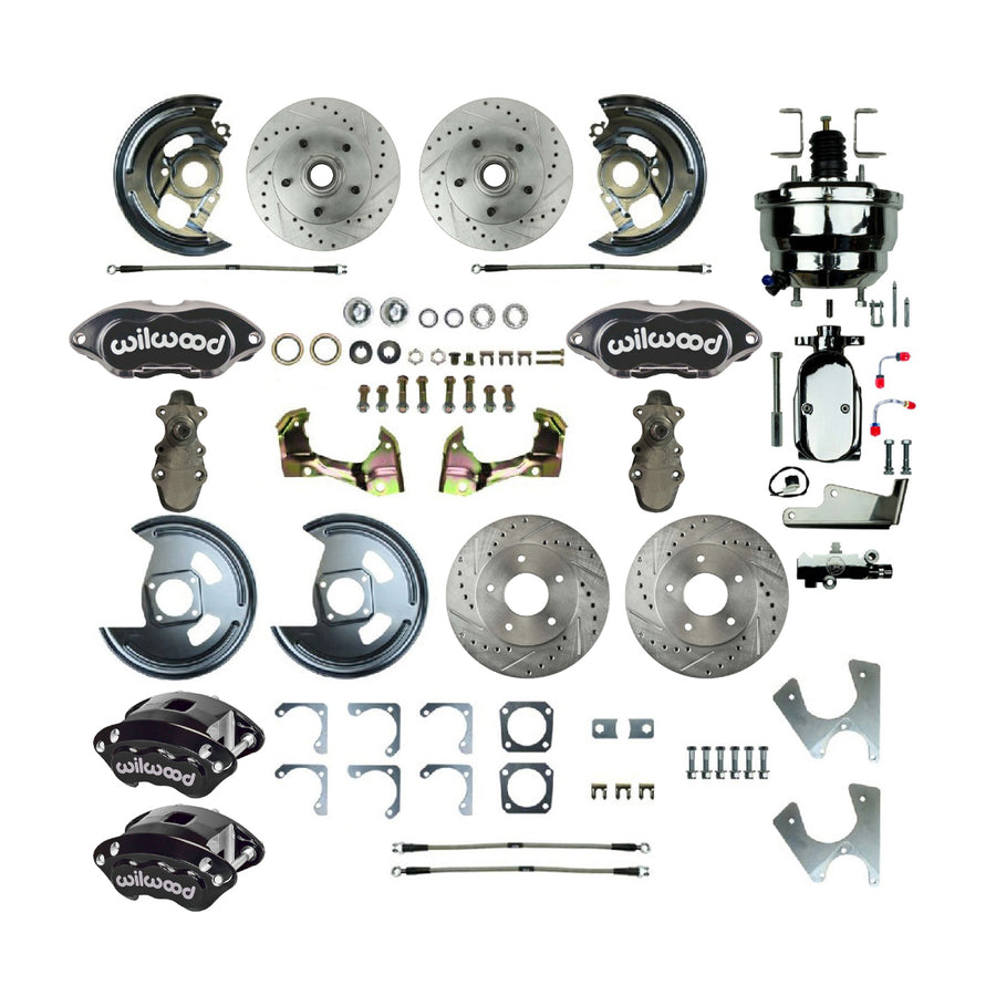 The Right Stuff 67-69 GM F-Body, Staggered, Power 8" Booster 4 Wheel Disc Brake Conversion - (AFXDC25DSX)