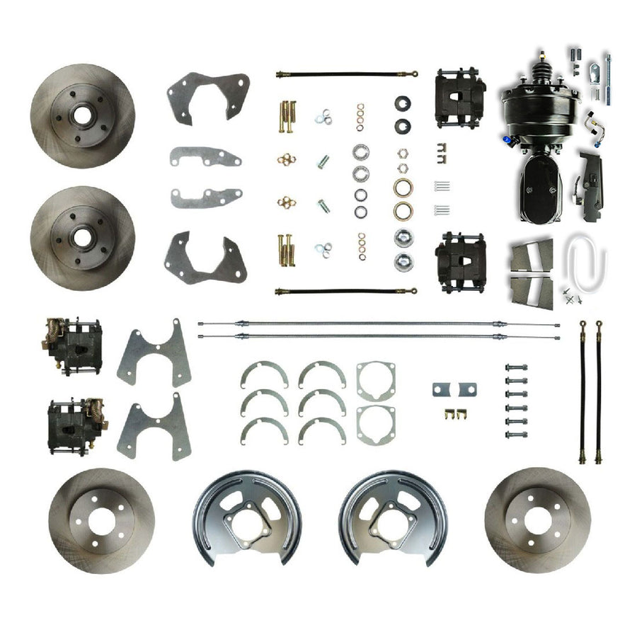 The Right Stuff 1965-68 Impala, 8" Black Booster, Power 4-Wheel Disc Brake Conversion Kit - (FSC654DCCY)