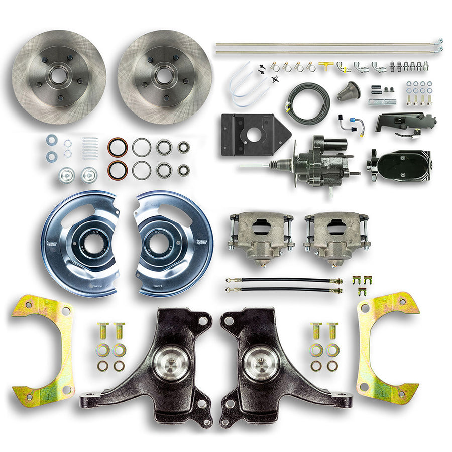 The Right Stuff 60-62 Chevy/GMC Truck/Suburban 2" Drop, Black Hydraulic Brake Assist Front Disc Brake Conv - (THB6015DY)